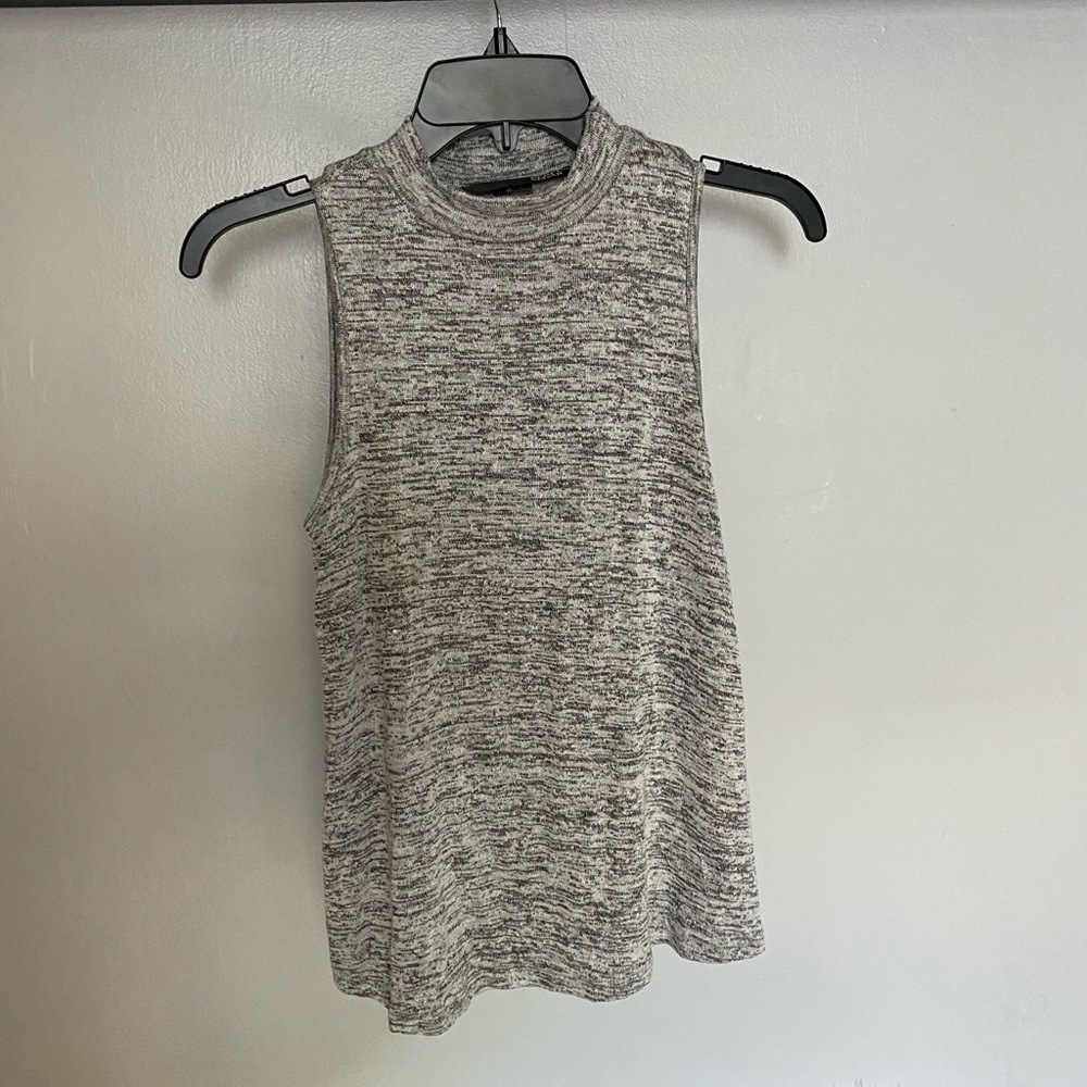 Mock neck tank grey marled